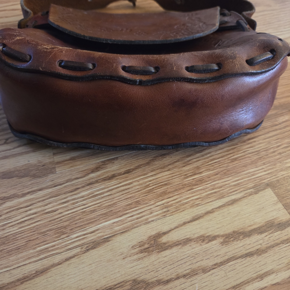 Vintage Tooled Leather Purse Handbag - Picture 4 of 8